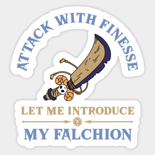 DnD Attack with Finesse Dungeons and Dragons falchion funny Sticker